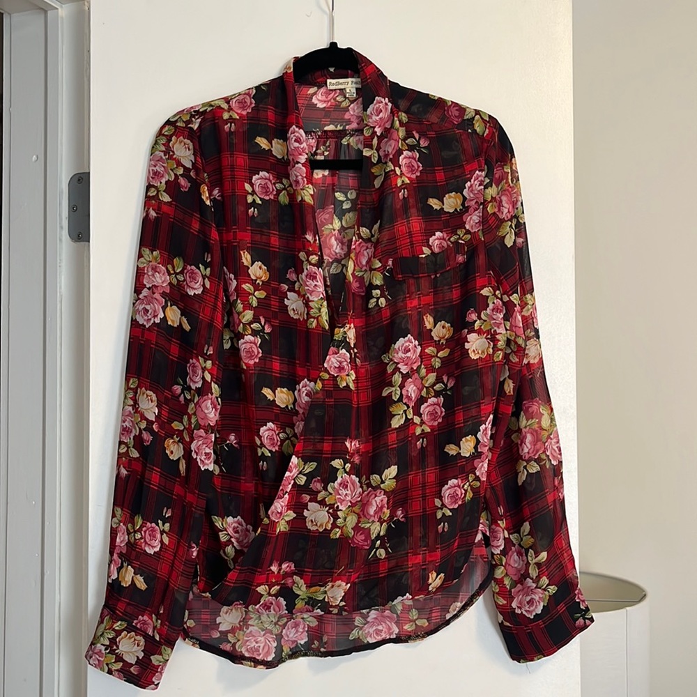 COPY - RedBerry Fashion floral blouse size large